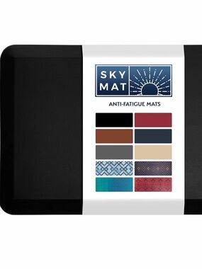 Black Sky Solutions Anti Fatigue 3/4" Thick Cushioned Kitchen Rug 20" x 39"